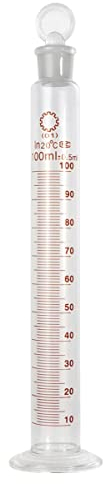 iplusmile Messzylinder aus Glas - 100 Ml Messzylinder mit Präziser Und Stopfen für Experimente