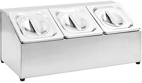 pedkit Soporte Bandeja Gastronorm Catering Baño María con 3 Bandejas 1/6 Acero Inoxidable para Restaurantes, Hoteles, Fiestas