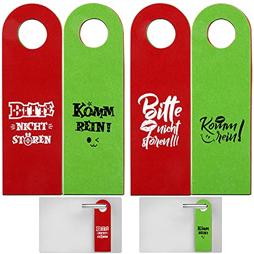 BHGT 2 Stk Bitte Nicht Stören Schild Türschild Türhänger Filz und Komm Rein Schild Türanhänger Weihnachten Geschenke für Jugendweihe Teenager