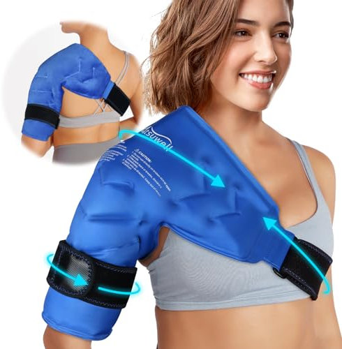 Atsuwell Schulter-Eisbeutel Rotatorenmanschette Kältetherapie, wiederverwendbare Gel-Eiswickel für Schulterverletzungen und Schmerzlinderung, Schleimbeutelentzündung, Sehnenscheidenentzündung,