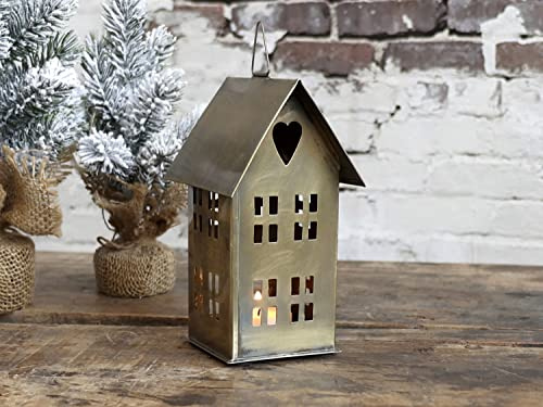 Chic Antique Lichterhaus Teelichhalter Messingfarben 15 cm hoch Weihnachten