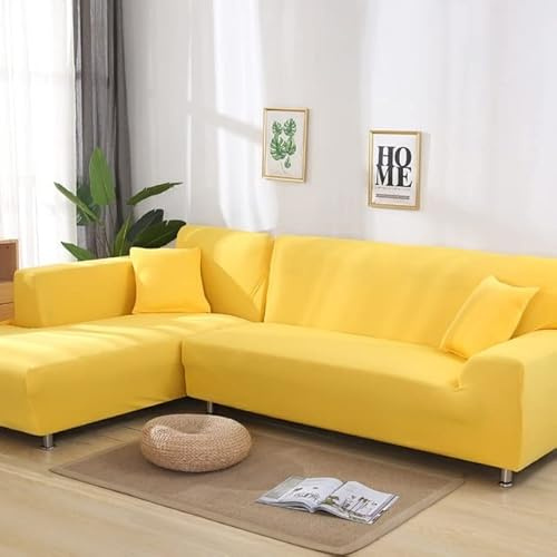 uyeoco Sofabezug L Form Ecksofa 3/2/4 Sitzer Elastischer Sofahusse Grau Stretch Couchhusse Sofaüberwurf Couchhusse Spannbezug Sofa-Abdeckung Hussen Für Couch (Color : M, Size : 170-210cm)