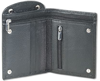 Rimbaldi Brustbeutel mit Geldbörse zum Umhängen RFID-Blocker Ausleseschutz Rind-Nappaleder Schwarz