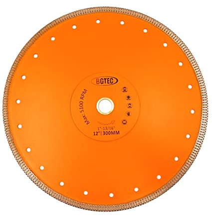 BGTEC Lame de scie diamant en porcelaine, 300 mm, lames de carrelage turbo en maille, pour porcelaine, carrelage, granit, marbre super fin, disque de coupe sec/humide