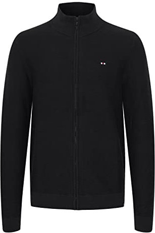 FQ1924 FQVillum Herren Strickjacke Cardigan Feinstrick mit hochabschließendem Kragen, Größe:XL, Farbe:Black Beauty (193911)