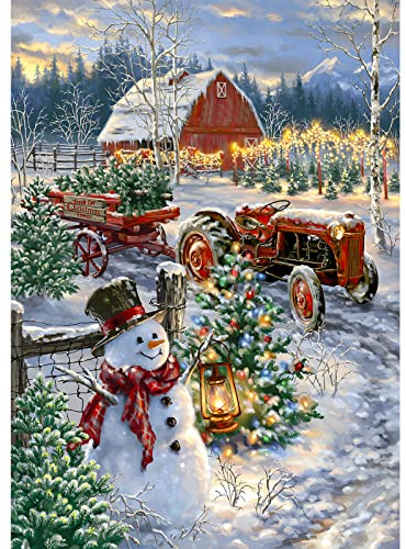 MXJSUA 5D Diamond Painting Erwachsene Weihnachten, Diamant Painting Bilder Erwachsene, Weihnachten Diamond Painting Bilder Diamant Malerei Schneemann Landschaft 30x40cm für die Wanddekoration zu Hause