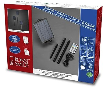 Konstsmide Solar-Batteriebox, mit Lichtsensor, Timer, Dimmer und Multifunktion, Außen, 2 x Lithium-Akku / 1 x CR2025 (inkl.) - 3776-000