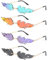 Aoreun flammen sonnenbrille, 4 Stück Flame Sunglasses, Sonnenbrille Flammenform, Randlos Brillenfassungen, Mode Punk-Stil Sonnenbrille, Sonnenbrillen Retro Unisex Sunglasses,Frauen MäNner