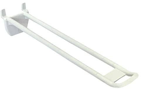 KLEBESHOP24 Displayhaken für Lochwand | Euroloch Haken | Lochblech Haken | aus Kunststoff | weiß | 150 mm Nutzlänge / 50 Stück