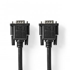 NEDIS Câble VGA | VGA mâle | VGA femelle | nickelé | Résolution maximale: 1280 x 800 | 5.00 m | Rond | ABS | Noir | Label