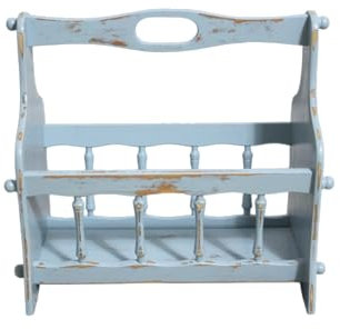 alter Holz Zeitungsständer rauch blau 60er Jahre Vintage Shabby CHic Möbel