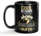Tassendruck Schwarze Tasse für Jäger mit Name - Cool bleiben und Name rufen - Geschenk für Kollegen zum Geburtstag | Personalisierte Geschenke, Keramik Schwarz, 300 ml