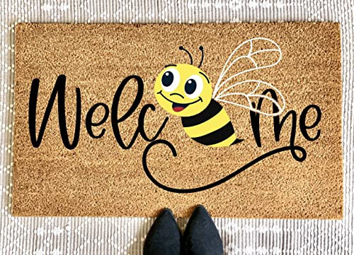 Ensound Bumble Bee Welcome Mat | Summer Doormat | Summer Porch Decor | Honey Bee Doormat | Cute Doormat | Front Door Mat 24x16 Inch