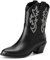 Donne Western Stivali da cowboy with Embroidered Moda Retrò Classico Basic Mid Calf Wide Calf Stivali Cowgirl per donne Ragazze Le signore nero Numero 32