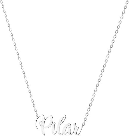 various Collar Nombre Pilar Acero Inoxidable-Colgante Nombre Personalizado Plateado para Collar Mujer-Regalos Personalizados para Mujer Madres Niña Parejas, Mejor Amiga