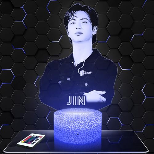 Lampephoto.fr Lampe Jin B deko Zimmer Mädchen Lampe 3D Jin Bobjekt k-pop Korea Koreanischer Pop Geschenk gedämpftes Licht Nachtlicht deko Büro. Eigenartig Geschenk Weihnachten Teenager TOP