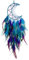 Traumfänger mit LED Licht Handgefertigt Dreamcatcher, Handgefertigt Dreamcatcher mit Federn Böhmen Dekoration, Heimdekoration, Ornamente Dream Catcher (blau-lila Mond)