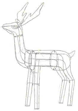 Outdoor Weihnachtsbeleuchtung LED Metall Hirschform mit Kabel Silber Laugar