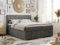 MKS MEBLE Boxspringbett 200x200 mit 2 Bettkästen, Polsterbett 200x200 mit Matratze H3 Topper, Boxspringbett 200x200, Polsterbett 200x200, Bett 200x200 mit Kopfteil - Dunkelgrau Velvet - H3 - Ally