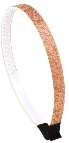 Righe e Pois - Cerchietto per capelli glitterato - larghezza 1 cm - confezione da 1 cerchiello monocolore (Oro Rosa)