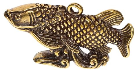 RORPOIR Messing Karpfen Jahrgang Autodekorationen golden Koi-Fisch-Dekor antike Ornament Wohnkultur Tischdekoration zu Hause Karpfen-Verzierung Statue Sammlung Geschenk Zubehör