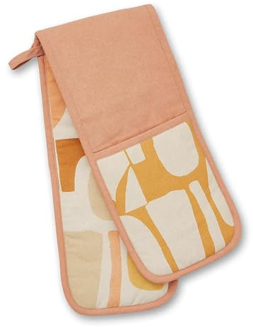 Oven Gloves Heat Resistant Non Slip Double Oven Mitts Cotton Kitchen Long Gloves For Grilling Cooking Baking (Cali)