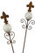 dio only for you Gartenstecker Set 2 Stück. Französische Lilie 80cm. Roststecker Rostdeko Metallstecker Gartendeko Blumenstecker Dekoration für Garten weiß Weiss