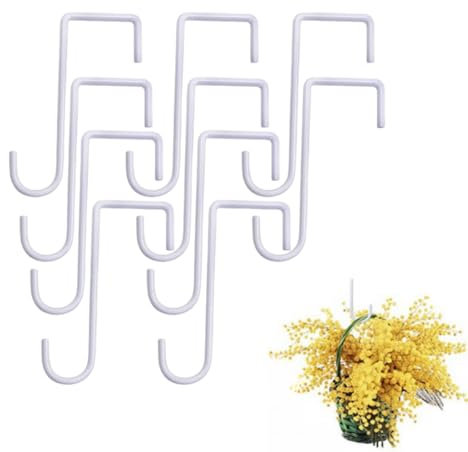 Xshelley 10 Pack Vinyl Fence Hooks, (5.5X 15cm) Patio Hangers Coated Steel Fence Hangers,for Hanging Plants, Planters, Bird Feeders, Lights, Lanterns, Tools (White)