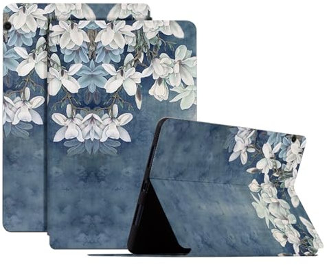 DayQiQiPu Caso per Huawei MediaPad T3 9,6 Pollici AGS-W09/AGS-L09/AGS-L03 Custodia per Tablet Ultrasottile con Motivo di Serie di Fiori in Pelle PU Flip Custodia protettiva-06