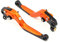 DEMULAX Bremskupplungshebel, for 690 Duke SMC R Supermoto 690 LC4 Supermoto 640 Duke II Motorradzubehör zusammenklappbar ausziehbar Motorrad-Bremshebel(Orange)