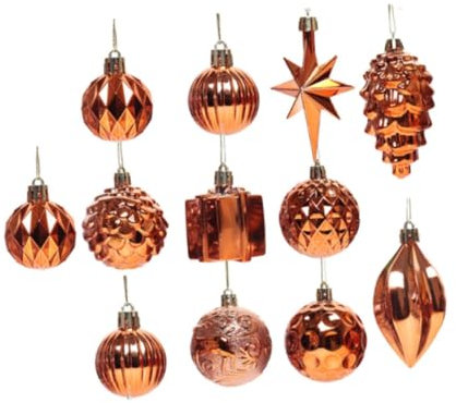 Fenteer Christbaumschmuck, dekorative Weihnachtskugeln, Christbaumkugeln, Geschenk, Weihnachtsbaumschmuck für Partys, Gastgeschenke, Hotels, Bronze