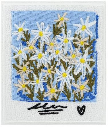 Finally Home Patch zum Aufbügeln - Flower Picture | Blumen Aufnäher, Erwachsene Aufbügler, Weiße Blume Flicken, Patches, Jeansjacken Bügelpatch