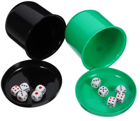 MUSISALY 5-teiliges Würfelset Mit Dickem Boden Würfelbecher Für Craps Und Backgammon Kommt Mit 25 Würfeln