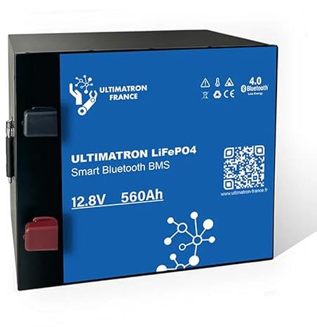 ULTIMATRON - Batterie Lithium 12.8V 560Ah LiFePO4 Smart BMS avec Bluetooth