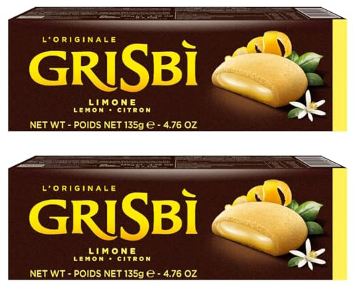 Matilde Vicenzi Grisbi Cream Italian Biscuits Cookies | 2 x 135g Packs (Lemon)