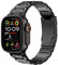 MoKo Titanium Armband Kompatibel mit Apple Watch Ultra 2/Ultra 49mm, S10 46mm,9/8/7 45mm,SE2/SE/6/5/4 44mm, 3/2/1 42mm, Business Metall Ersatz Uhrenarmband für Herren mit Faltschließe, Schwarz