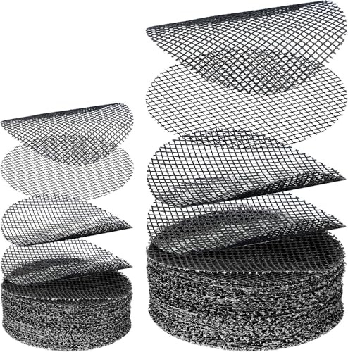 PAIKIUU Drainage Mesh for Plant Pots 80Pcs, 2 and 4 inch Flower Pot Hole Mesh Pads Screens for Plants Drainage Ditches Round Garden Polyethylene for Plant Bottom to Prevent Soil Loss