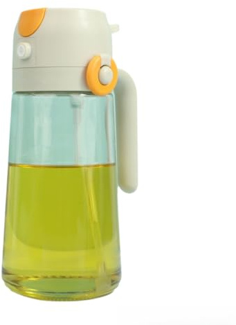 Glas-Sprühflasche mit seitlichem Klappdeckel, 470 ml, auslaufsicherer Spender für Küche und Zuhause, langlebiges Glas, verstellbare Düse, ideal für Öle, Reiniger oder Heimwerker. BPA-frei und leicht