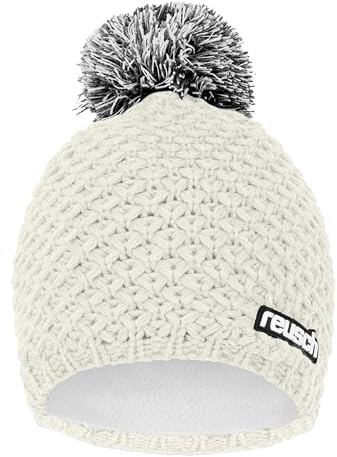Reusch Elias Beanie – Unisex Strick-Wintermütze mit Bommel & Vollfleece-Futter – Extra warm & weich für Damen & Herren beim Wintersport, Wandern, Spazieren oder Stadtbummel im Winter