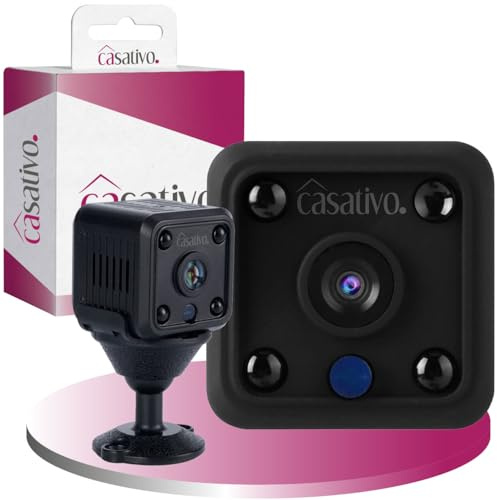 Casativo Mini Kamera WLAN Micro-IP-Akkubetrieb - HD 720p - 120° Weitwinkel & Nachtsicht - Diskret, leistungsstark - Sichern Sie Ihr Zuhause jederzeit & überall
