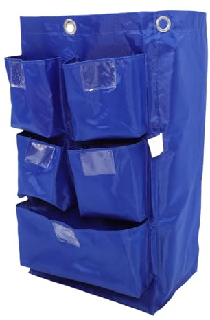 UTHCLO Bolsa para Recolección de Basura de Tela Oxford Azul para Carrito de Limpieza Reutilizable Alta Durabilidad en Limpieza y Housekeeping