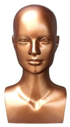 Ysyqkn Mannequin Tête Homme Épaules Rangement Perruque Support Lunettes PVC Pratique Adapté à La Maison Commerciaux Débutant, Bronze