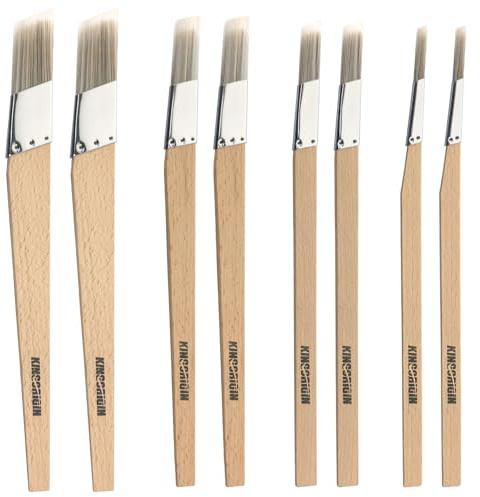 Trim Paint Brushes Set of 8-0.25, 0.5, 0.7, 1 Slant Lining Fitch Paint Brushes for Detail, Small Cutting in Brushes for Trim, Edges and Crafts