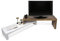 Symbiosis Cliff Meuble TV extensible, Noyer et Blanc, 125/235x38x20/40 cm