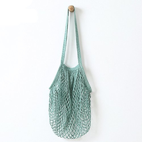 Wiederverwendbare Einkaufstasche von Metyou, aus Netzstoff, Organizer, Einkaufen, Tasche für Obst, Aufbewahrung, Shopper grün