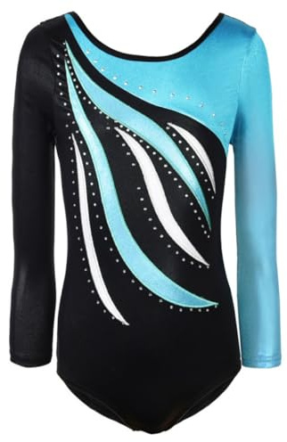 ESHOO Girls Gymnastics Leotards Sparkle Ballet Dance Gymnastics Athletic Leotards Shinning Diamond Embroidered