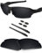 BlazerBuck Polarized Replacement Lenses & Sock Kit for Oakley Flak 2.0 OO9295 - Black