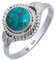 mantraroma Ring Silber 925 Damen Türkis Edelstein türkis ausgefallen verspielt (MRG-153-15-(58))