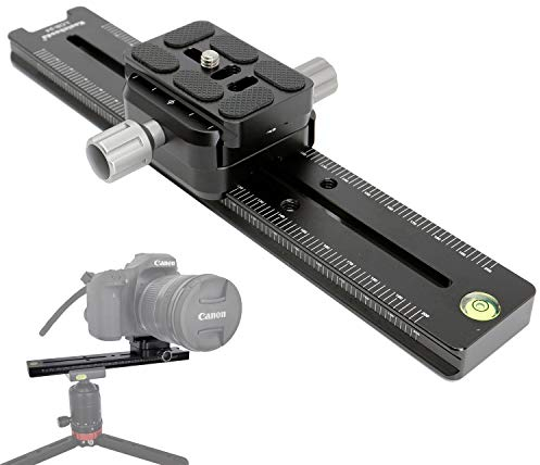 Koolehaoda 240mm Professional Rail Nodal Slide Metall Schnellverschlussklemme, Doppelseitige Klemme kann um 90 ° gedreht Werden, zum Kamera mit Arca Swiss kompatibel (LCB-24R)