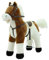 Sweety Toys 12657 Stehpferd Plüsch Weiss ” My Little Pony” mit Funktion Sound Pferde Galopp und Gewieher, Sattel und Steigbügel, Braun Beige